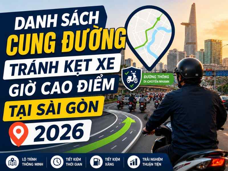 Danh sách cung đường tránh kẹt xe giờ cao điểm tại Sài Gòn 2026