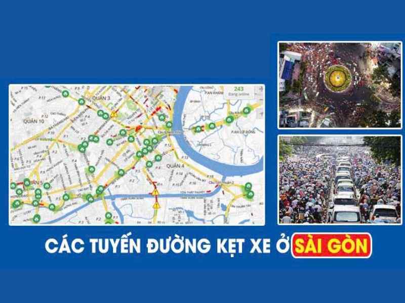 các tuyến đường kẹt xe tại Sài Gòn