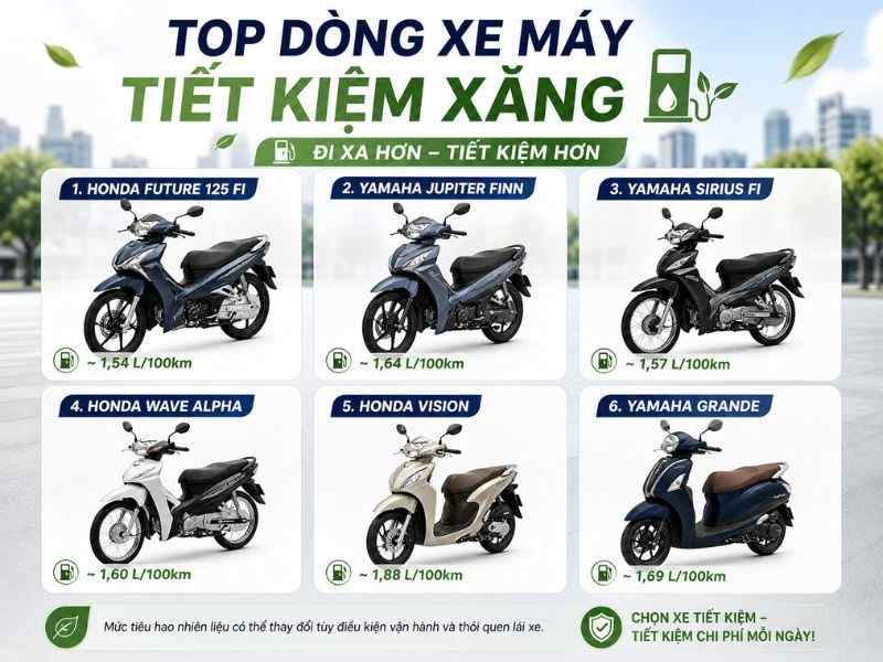 Dòng xe máy tiết kiệm xăng