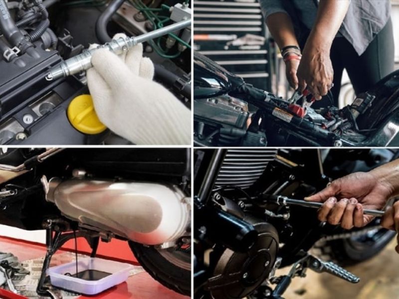 Quy trình bảo dưỡng xe máy tại Blvck Motorbike trước và sau cho khách thuê