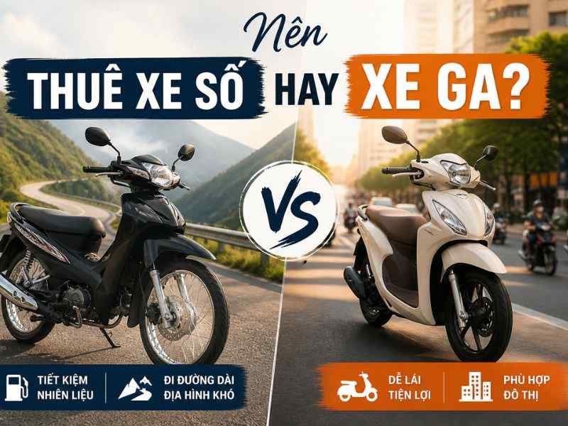 Thuê xe số hay xe ga